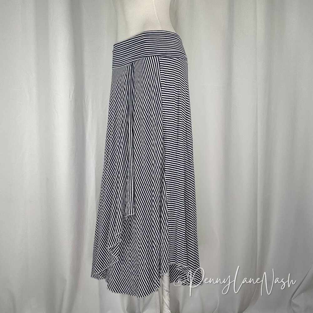 Chelsea & Theodore Striped Faux Wrap Skirt Size Small - Picture 2 of 7